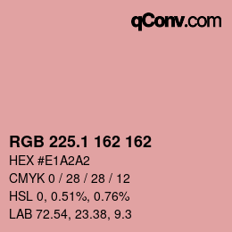 カラーコード: RGB 225.1 162 162 | qconv.com