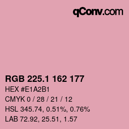 カラーコード: RGB 225.1 162 177 | qconv.com