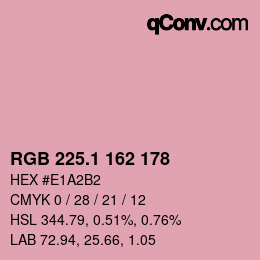 カラーコード: RGB 225.1 162 178 | qconv.com