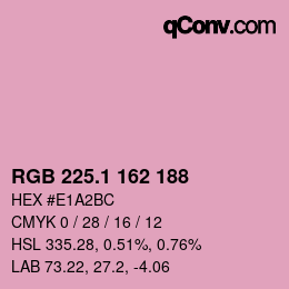 カラーコード: RGB 225.1 162 188 | qconv.com