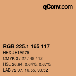 カラーコード: RGB 225.1 165 117 | qconv.com