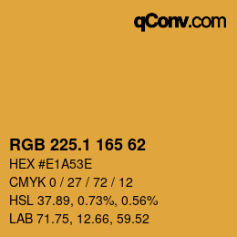 カラーコード: RGB 225.1 165 62 | qconv.com