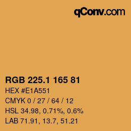カラーコード: RGB 225.1 165 81 | qconv.com