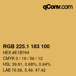 カラーコード: RGB 225.1 183 100 | qconv.com