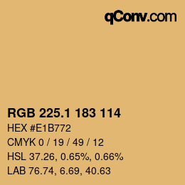 カラーコード: RGB 225.1 183 114 | qconv.com
