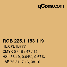 カラーコード: RGB 225.1 183 119 | qconv.com