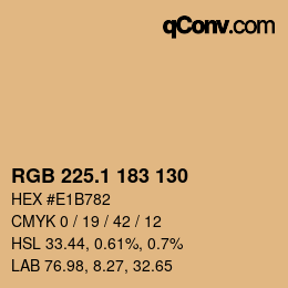 カラーコード: RGB 225.1 183 130 | qconv.com