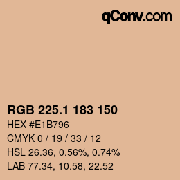 カラーコード: RGB 225.1 183 150 | qconv.com