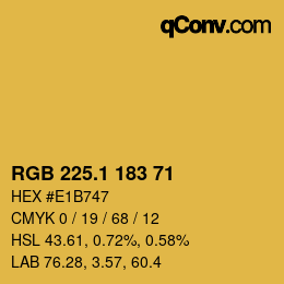 カラーコード: RGB 225.1 183 71 | qconv.com