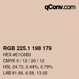 Color code: RGB 225.1 198 179 | qconv.com