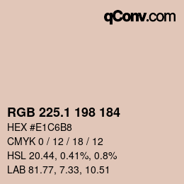 Color code: RGB 225.1 198 184 | qconv.com