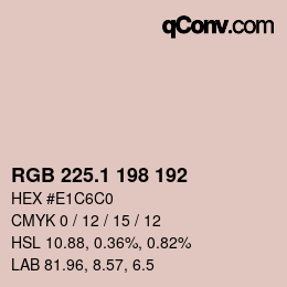 カラーコード: RGB 225.1 198 192 | qconv.com