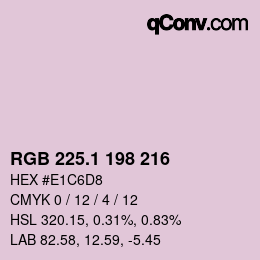 カラーコード: RGB 225.1 198 216 | qconv.com