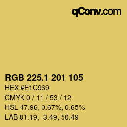 カラーコード: RGB 225.1 201 105 | qconv.com