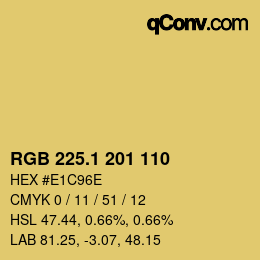 カラーコード: RGB 225.1 201 110 | qconv.com