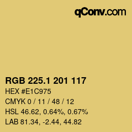 カラーコード: RGB 225.1 201 117 | qconv.com