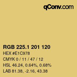 カラーコード: RGB 225.1 201 120 | qconv.com