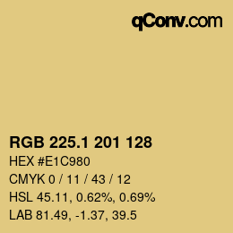 カラーコード: RGB 225.1 201 128 | qconv.com