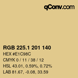 カラーコード: RGB 225.1 201 140 | qconv.com