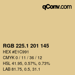 カラーコード: RGB 225.1 201 145 | qconv.com