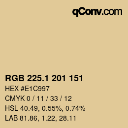 カラーコード: RGB 225.1 201 151 | qconv.com