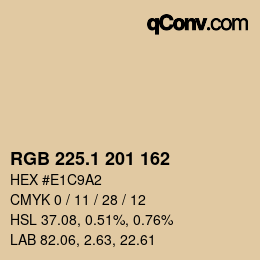 カラーコード: RGB 225.1 201 162 | qconv.com