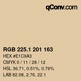 Color code: RGB 225.1 201 163 | qconv.com