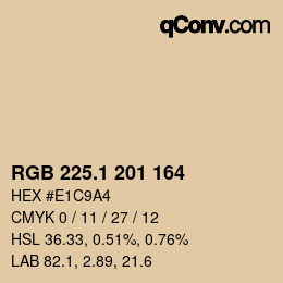 Color code: RGB 225.1 201 164 | qconv.com