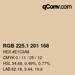 Color code: RGB 225.1 201 168 | qconv.com