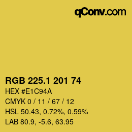 カラーコード: RGB 225.1 201 74 | qconv.com