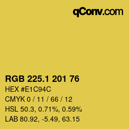 カラーコード: RGB 225.1 201 76 | qconv.com
