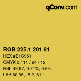 カラーコード: RGB 225.1 201 81 | qconv.com