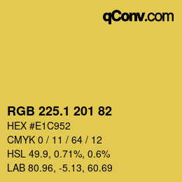 カラーコード: RGB 225.1 201 82 | qconv.com