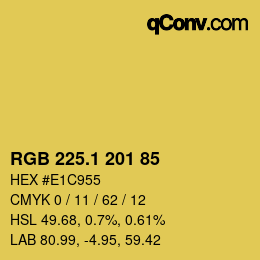 カラーコード: RGB 225.1 201 85 | qconv.com