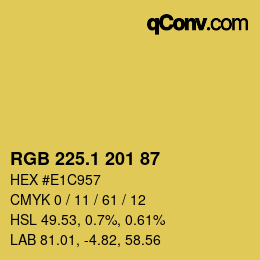 カラーコード: RGB 225.1 201 87 | qconv.com