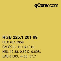 カラーコード: RGB 225.1 201 89 | qconv.com