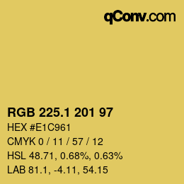 カラーコード: RGB 225.1 201 97 | qconv.com