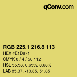 カラーコード: RGB 225.1 216.8 113 | qconv.com