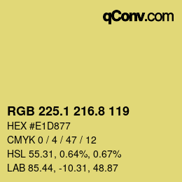 カラーコード: RGB 225.1 216.8 119 | qconv.com