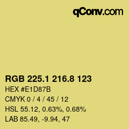 カラーコード: RGB 225.1 216.8 123 | qconv.com
