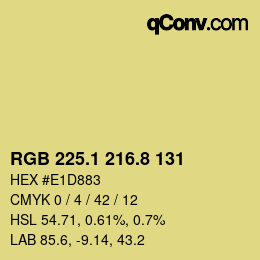カラーコード: RGB 225.1 216.8 131 | qconv.com