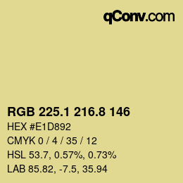 Color code: RGB 225.1 216.8 146 | qconv.com