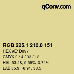 Color code: RGB 225.1 216.8 151 | qconv.com