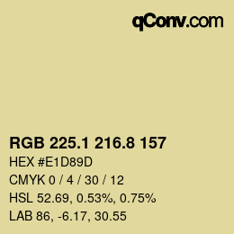 Farbcode: RGB 225.1 216.8 157 | qconv.com