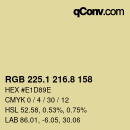 Color code: RGB 225.1 216.8 158 | qconv.com