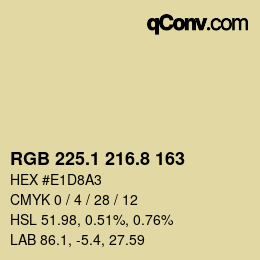 Color code: RGB 225.1 216.8 163 | qconv.com