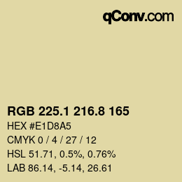 Color code: RGB 225.1 216.8 165 | qconv.com