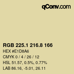 Código de color: RGB 225.1 216.8 166 | qconv.com