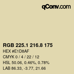 Color code: RGB 225.1 216.8 175 | qconv.com