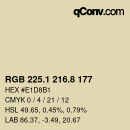 Color code: RGB 225.1 216.8 177 | qconv.com